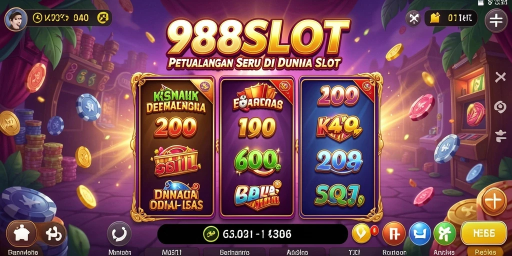 Tampilan gameplay <strong>988SLOT</strong> yang seru di dunia slot petualangan.