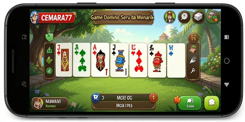 Screenshot gameplay CEMARA77 menampilkan aksi seru di tabletop domino.