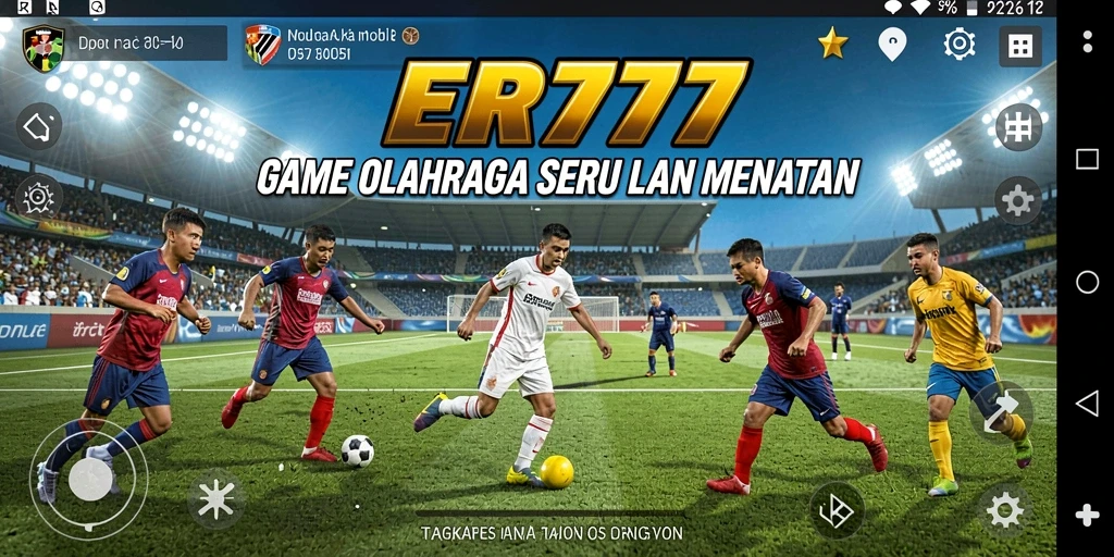 Screenshot gameplay <strong>ER777</strong> yang mendebarkan di arena olahraga.