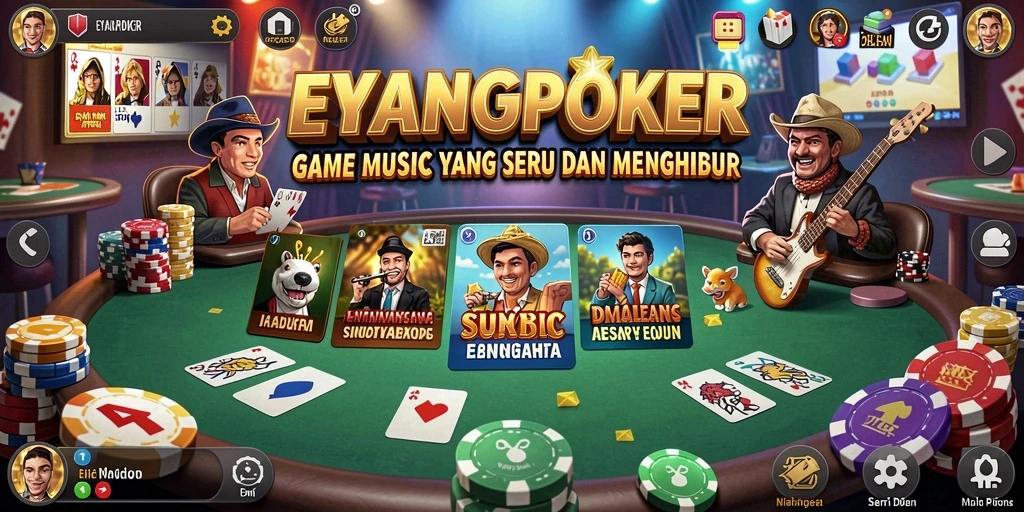 Gameplay seru EYANGPOKER dengan alunan musik yang catchy.
