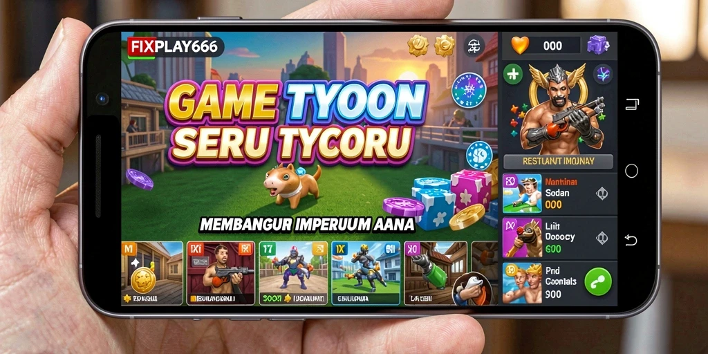 Tampilan gameplay FIXPLAY666 yang menggambarkan strategi Tycoon.