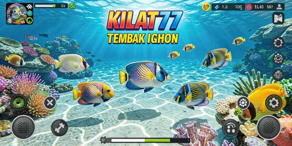 Gameplay seru KILAT77 dengan aksi menembak ikan.