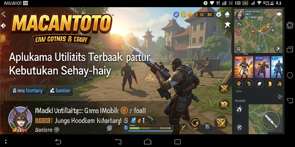 Tampilan antarmuka utama MACANTOTO yang menonjolkan fitur utilitas.