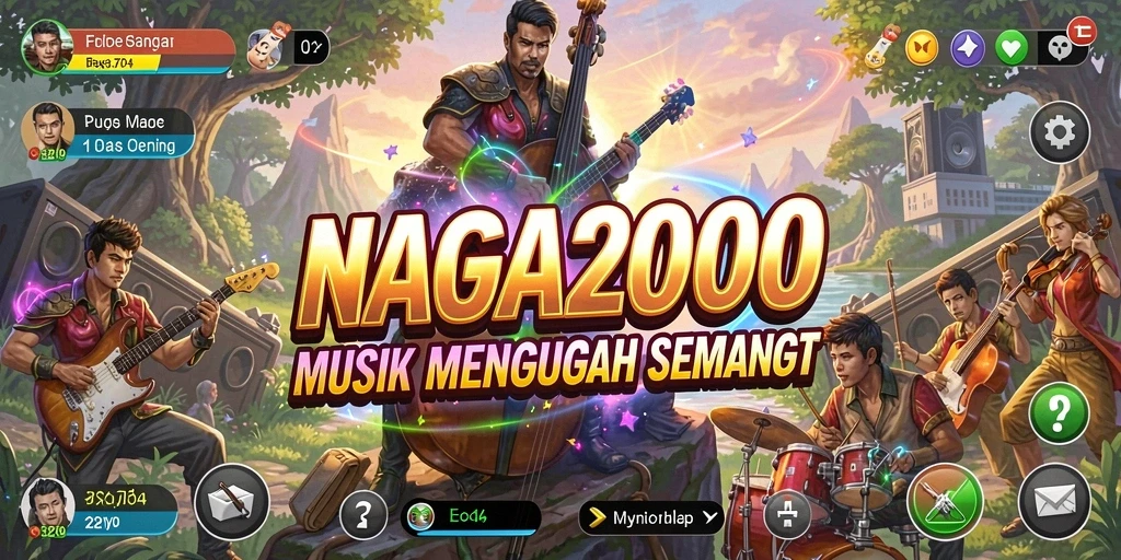 Screenshot gameplay NAGA2000 menampilkan pengalaman bermain musik yang seru.