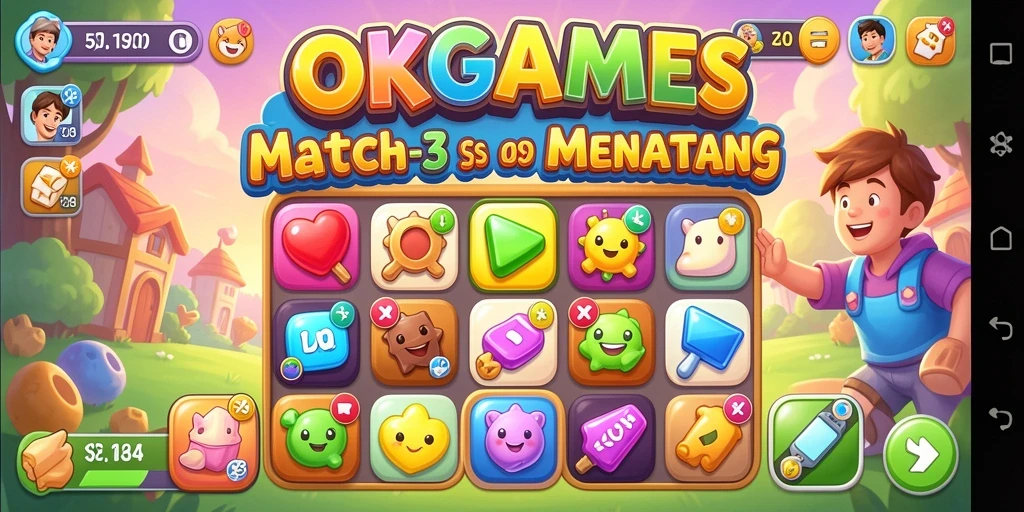 Gameplay seru OKGAMES dengan banyak level menarik.
