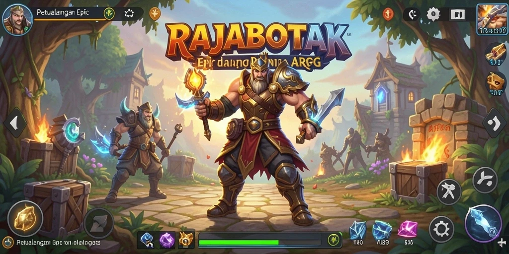 Screenshot utama RAJABOTAK menampilkan adegan pertarungan yang mendebarkan.