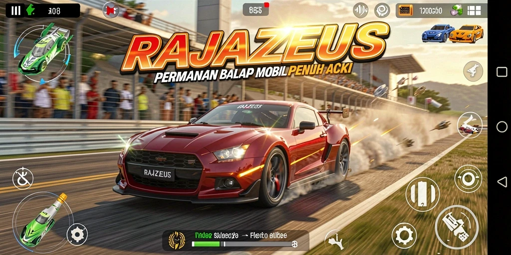 Gameplay balap yang seru dan mendebarkan di RAJAZEUS.