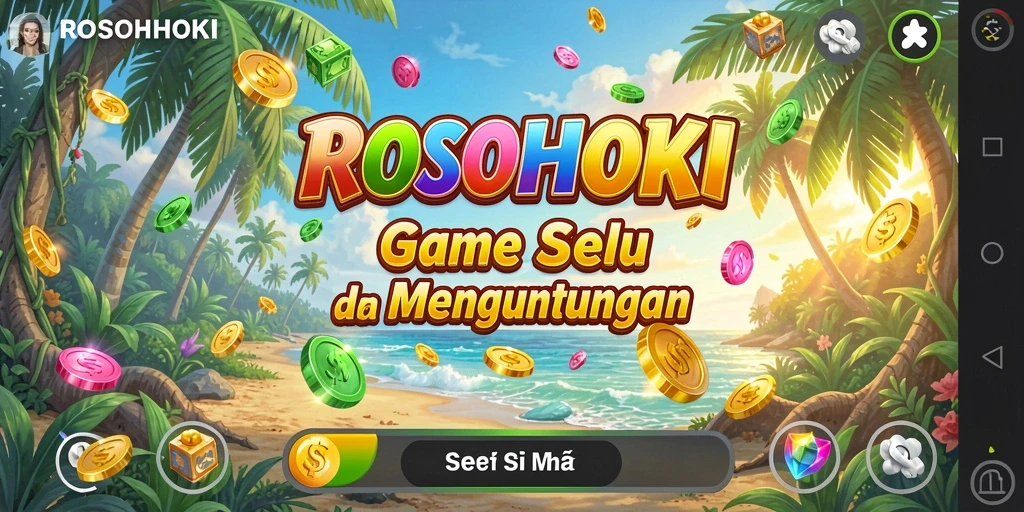Screenshot gameplay ROSOHOKI yang menarik dan penuh warna.