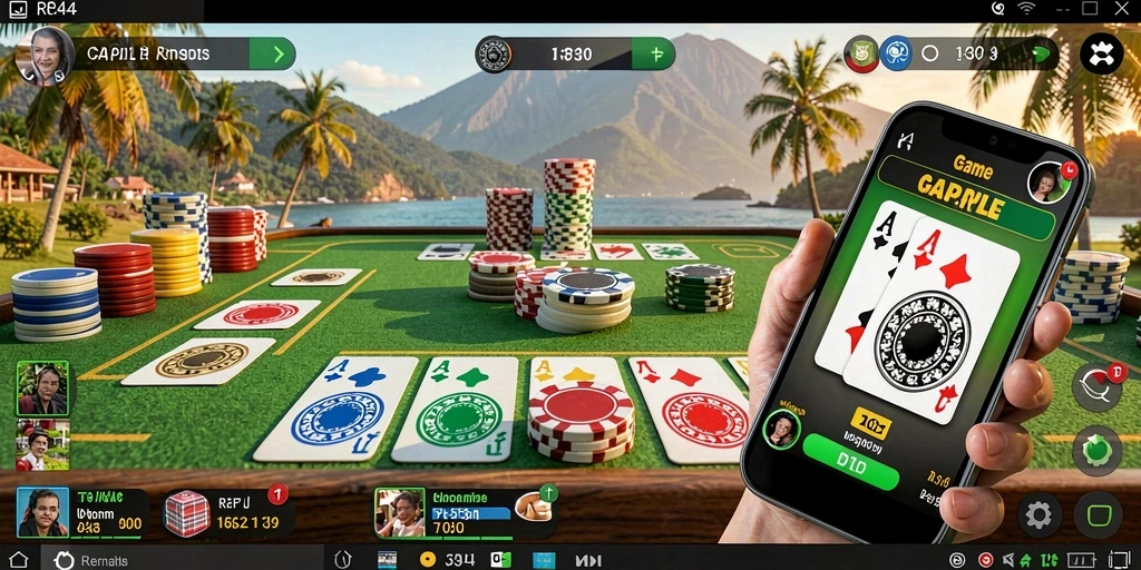 Gambar gameplay Gaple yang mendebarkan di RR44.
