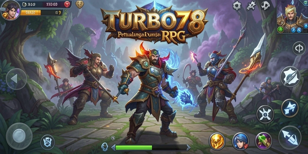Tampilan gameplay <strong>TURBO78</strong> menampilkan aksi seru dan karakter menawan dalam dunia RPG.