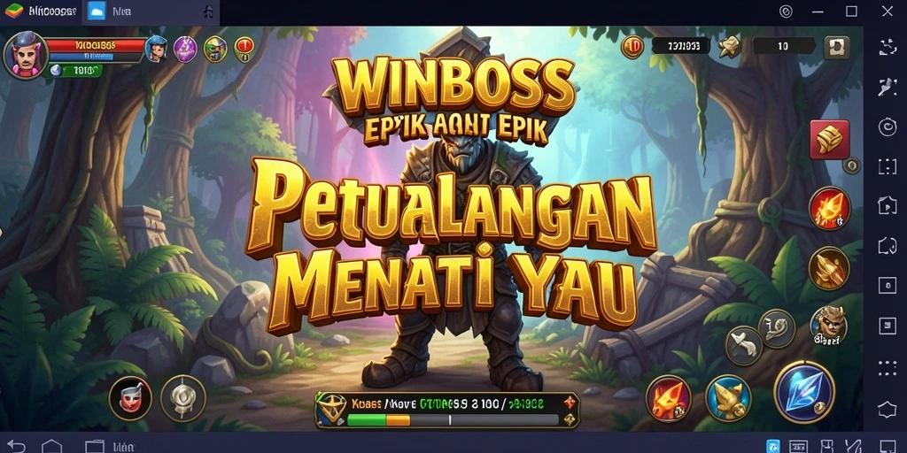Screenshot gameplay WINBOSS yang menampilkan aksi petualangan mendebarkan.
